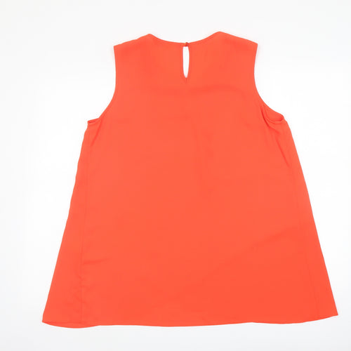 Roman Womens Orange Polyester Basic Tank Size 14 Round Neck