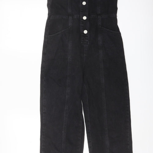 NEXT Girls Grey Cotton Jumpsuit One-Piece Size 10 Years Button