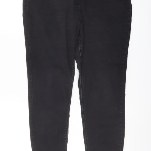 Papaya Womens Grey Cotton Skinny Jeans Size 18 L27 in Regular Button