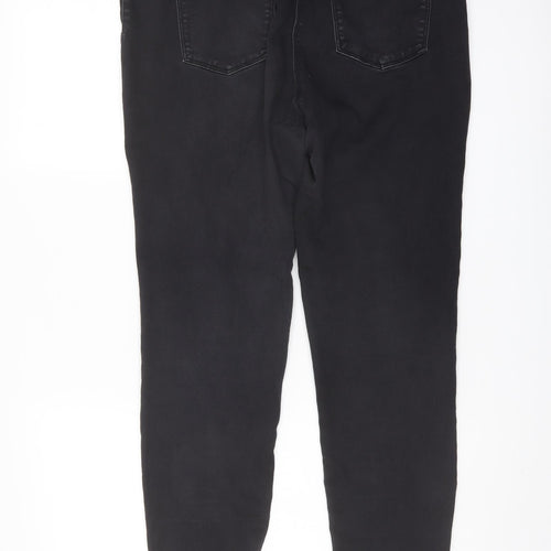 Papaya Womens Grey Cotton Skinny Jeans Size 18 L27 in Regular Button