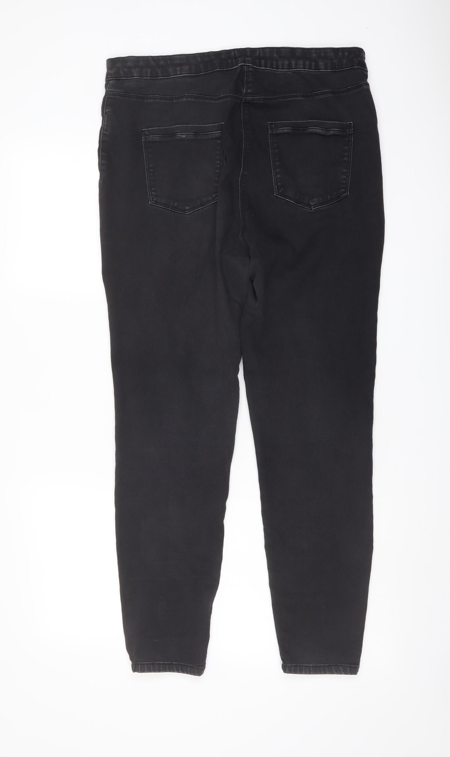 Papaya Womens Grey Cotton Skinny Jeans Size 18 L27 in Regular Button