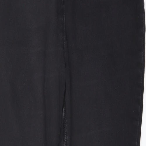 Papaya Womens Grey Cotton Skinny Jeans Size 18 L27 in Regular Button