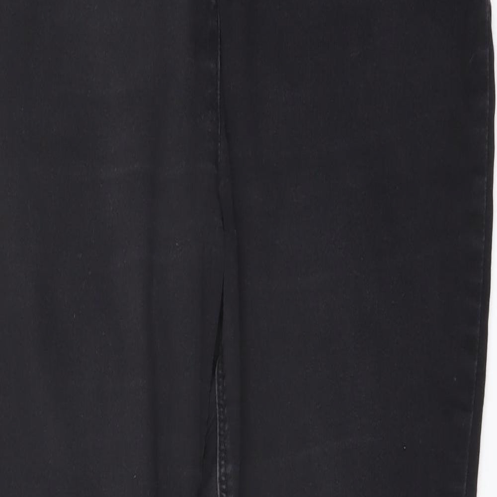 Papaya Womens Grey Cotton Skinny Jeans Size 18 L27 in Regular Button