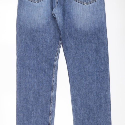Levi's Mens Blue Cotton Straight Jeans Size 36 in L34 in Regular Button