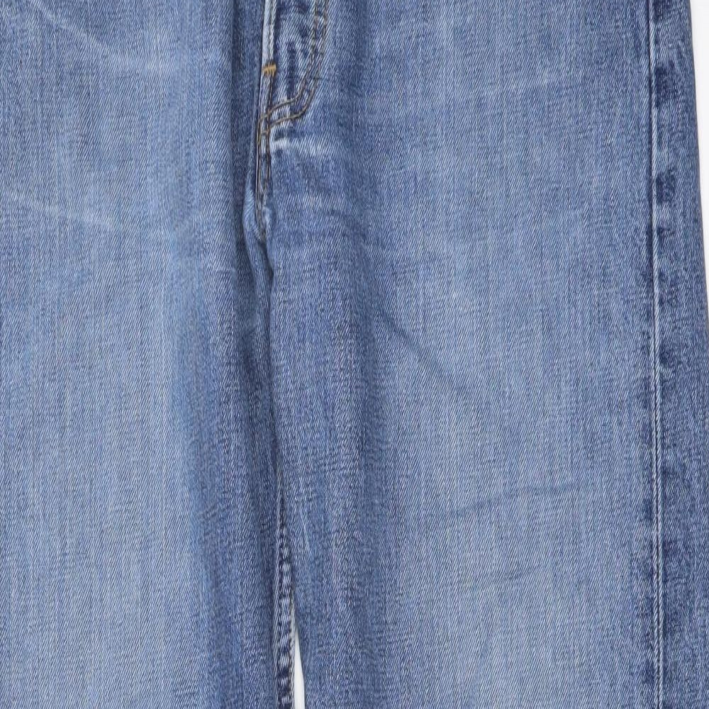 Levi's Mens Blue Cotton Straight Jeans Size 36 in L34 in Regular Button