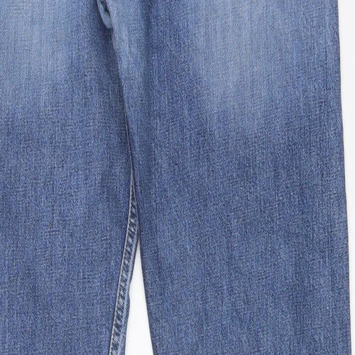 Levi's Mens Blue Cotton Straight Jeans Size 36 in L34 in Regular Button