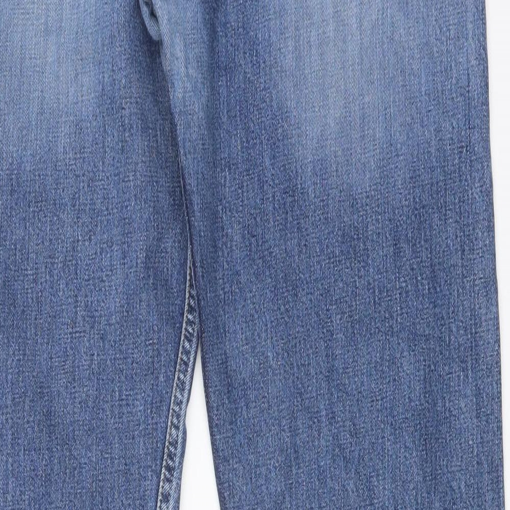 Levi's Mens Blue Cotton Straight Jeans Size 36 in L34 in Regular Button