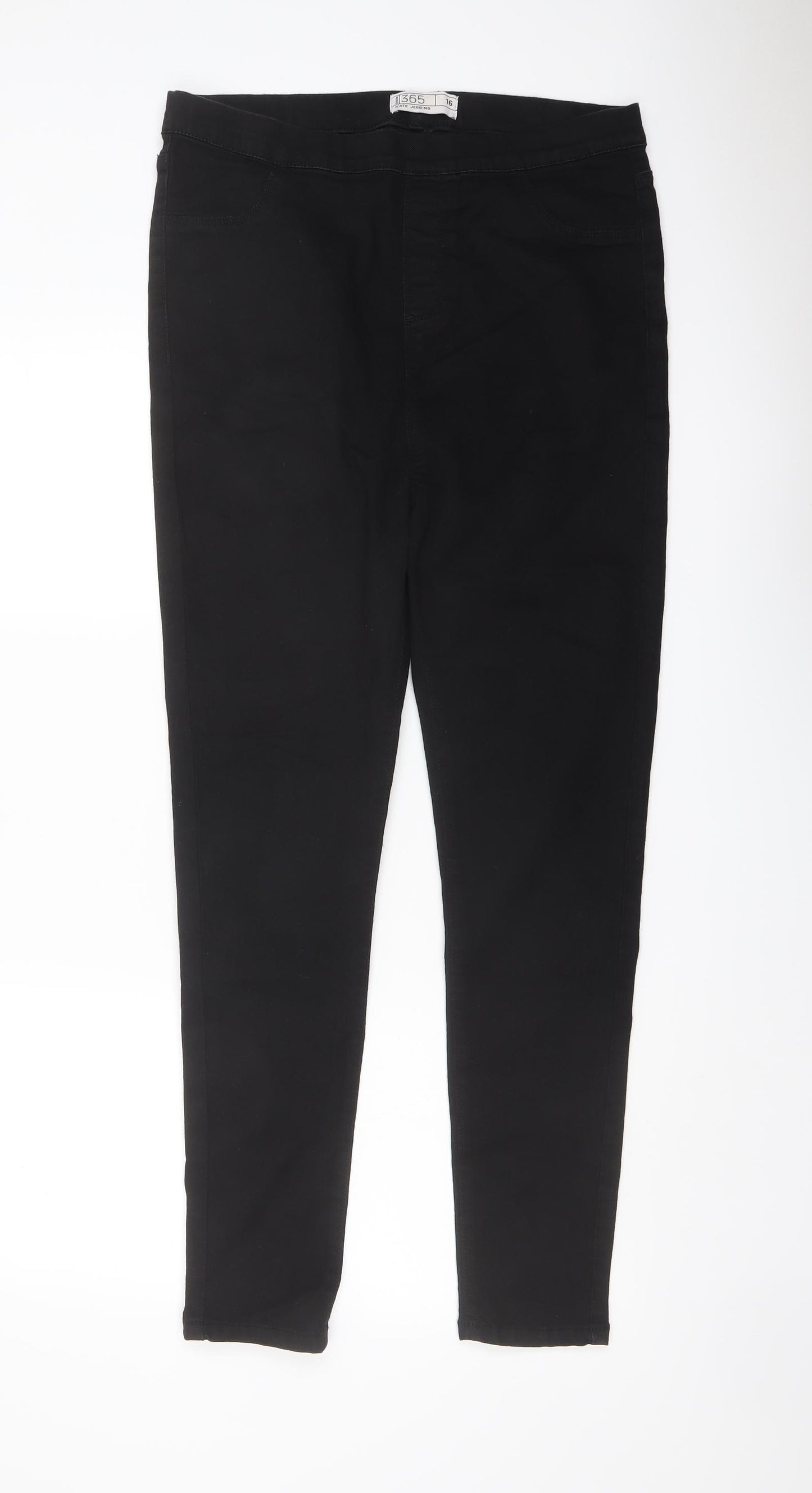 365 Denim Womens Black Cotton Jegging Jeans Size 16 L28 in Regular