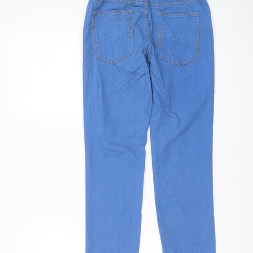 Mini Boden Boys Blue Cotton Straight Jeans Size 10 Years Regular Button