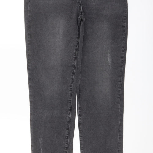 George Womens Grey Cotton Tapered Jeans Size 12 L28 in Regular Button