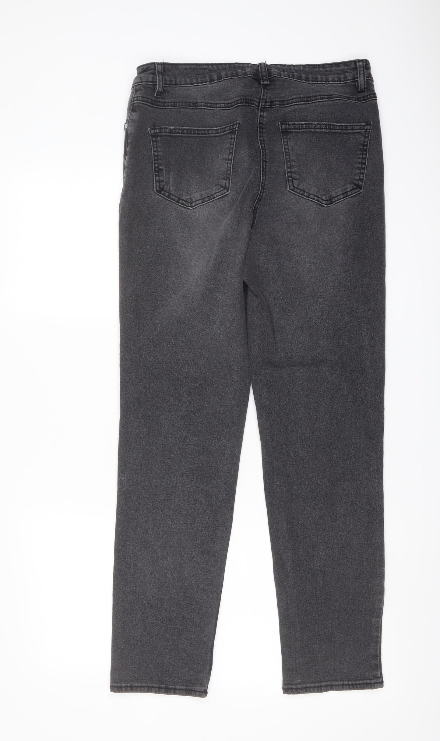 George Womens Grey Cotton Tapered Jeans Size 12 L28 in Regular Button