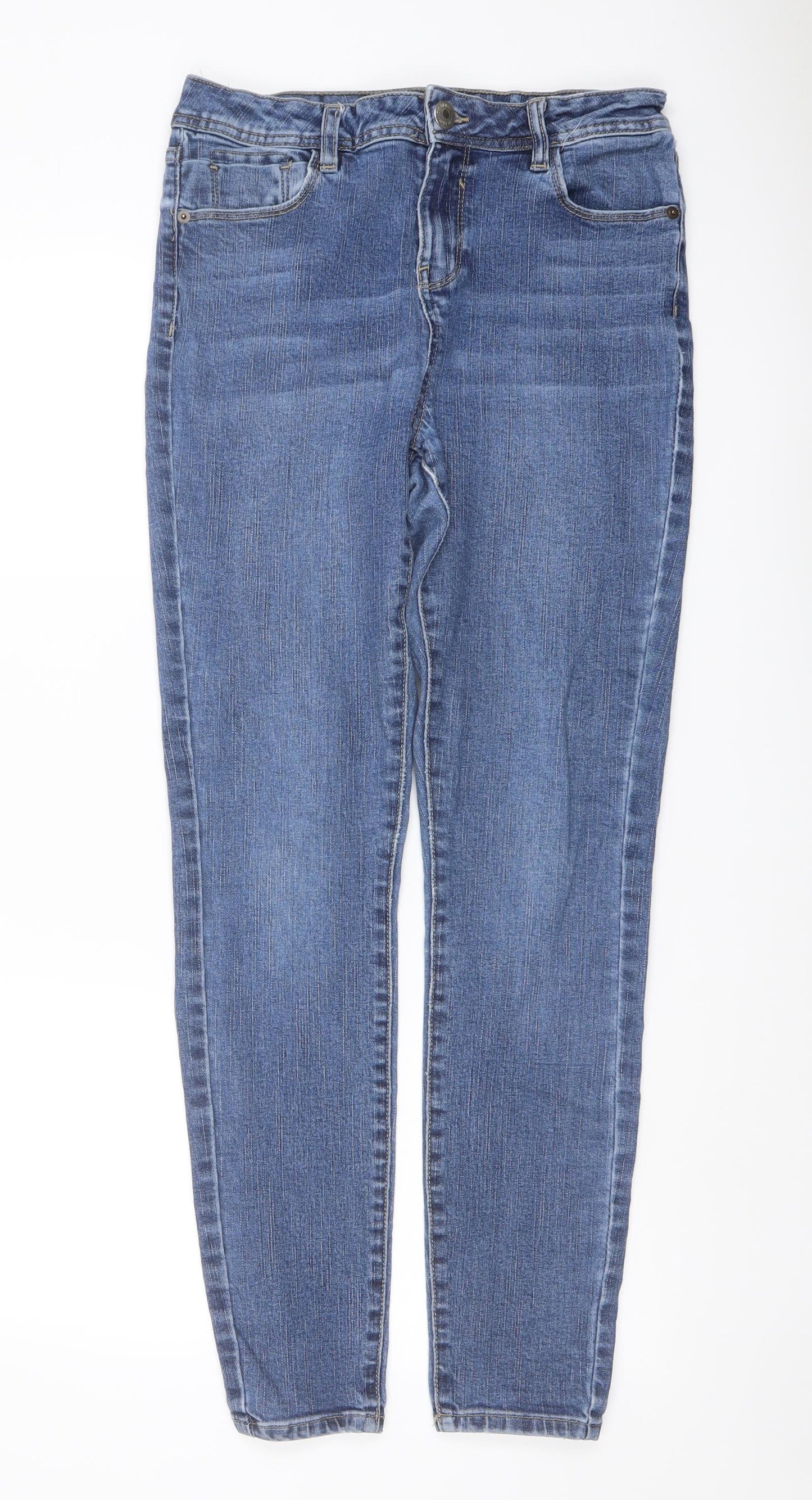 George Womens Blue Cotton Skinny Jeans Size 10 L28 in Regular Button
