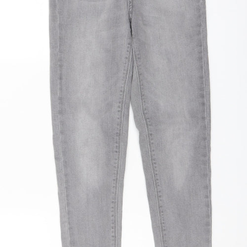 Denim & Co. Womens Grey Cotton Skinny Jeans Size 6 L27 in Regular Button