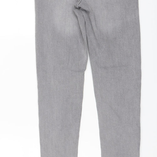 Denim & Co. Womens Grey Cotton Skinny Jeans Size 6 L27 in Regular Button