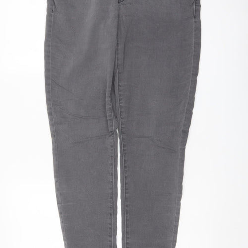 Mango Womens Grey Cotton Skinny Jeans Size 12 L31 in Regular Button