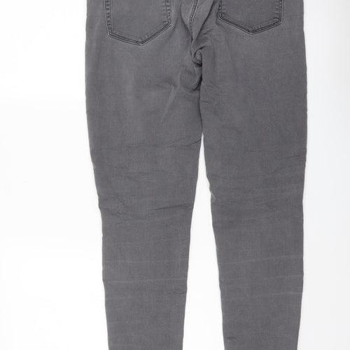 Mango Womens Grey Cotton Skinny Jeans Size 12 L31 in Regular Button
