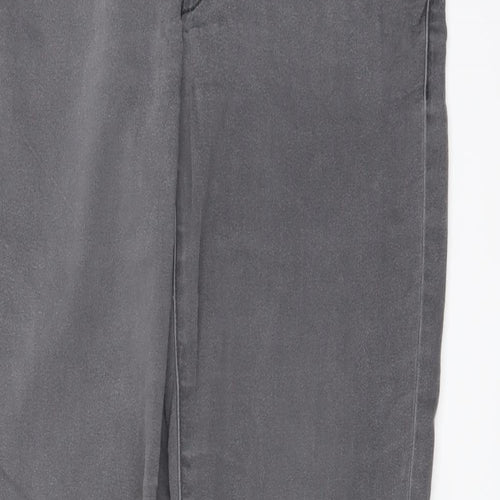 Mango Womens Grey Cotton Skinny Jeans Size 12 L31 in Regular Button