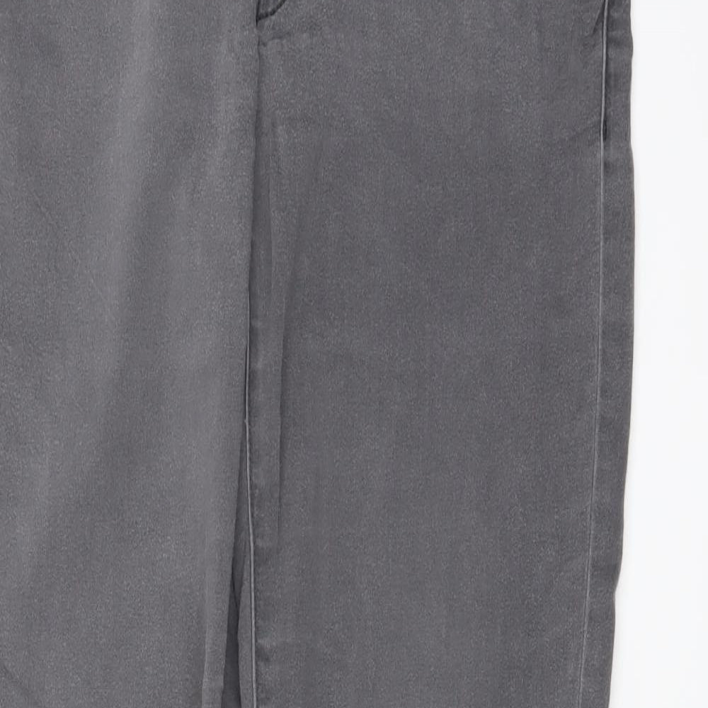 Mango Womens Grey Cotton Skinny Jeans Size 12 L31 in Regular Button