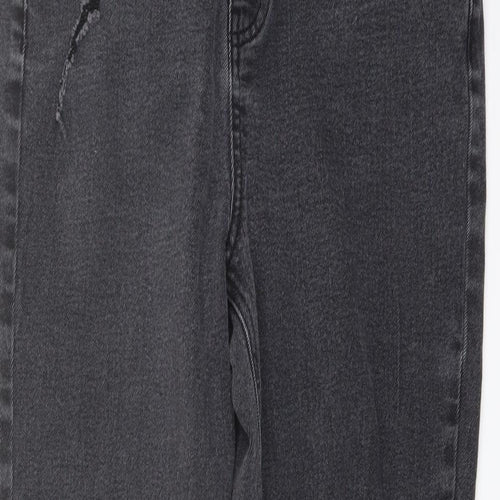 TU Womens Grey Cotton Mom Jeans Size 10 L27 in Regular Button