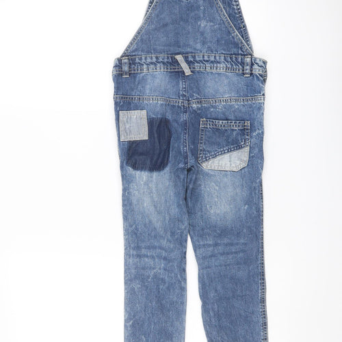 Nutmeg Girls Blue Cotton Dungaree One-Piece Size 5-6 Years Buckle