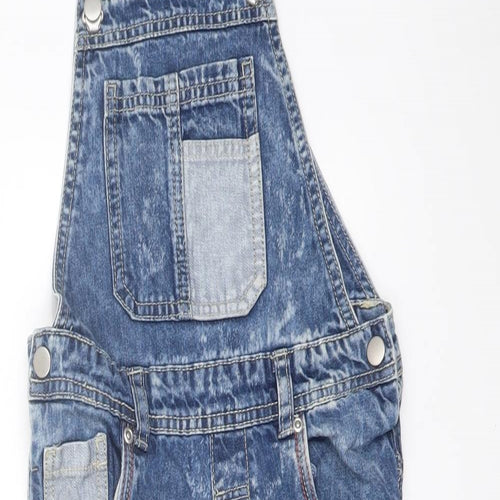 Nutmeg Girls Blue Cotton Dungaree One-Piece Size 5-6 Years Buckle
