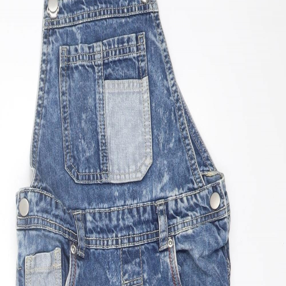 Nutmeg Girls Blue Cotton Dungaree One-Piece Size 5-6 Years Buckle