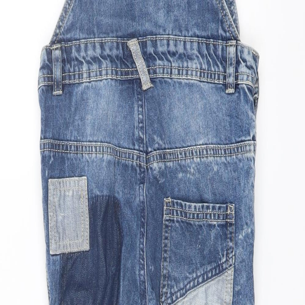 Nutmeg Girls Blue Cotton Dungaree One-Piece Size 5-6 Years Buckle