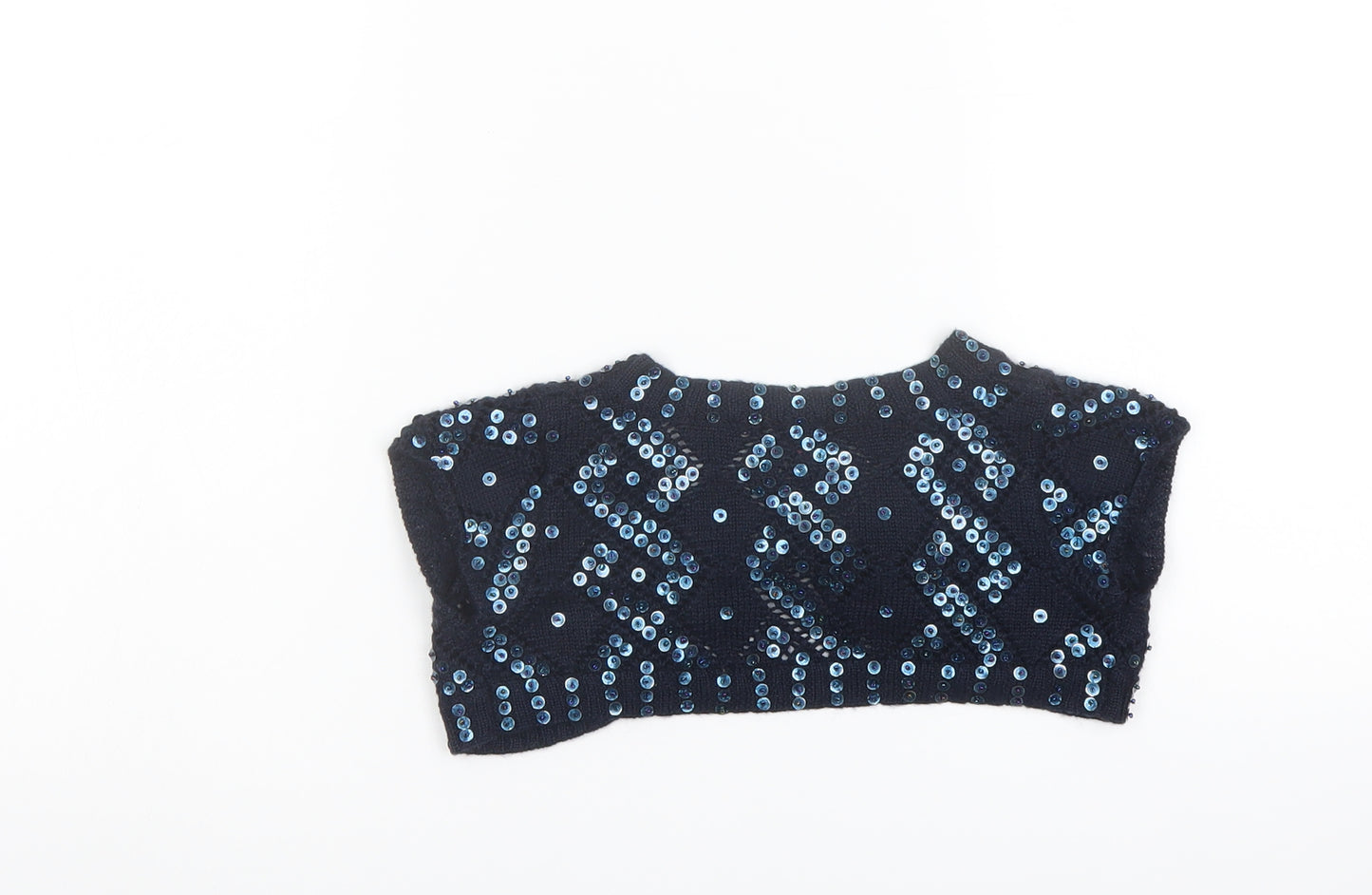 John Lewis Girls Blue V-Neck Acrylic Cardigan Jumper Size 5 Years Button - Cropped
