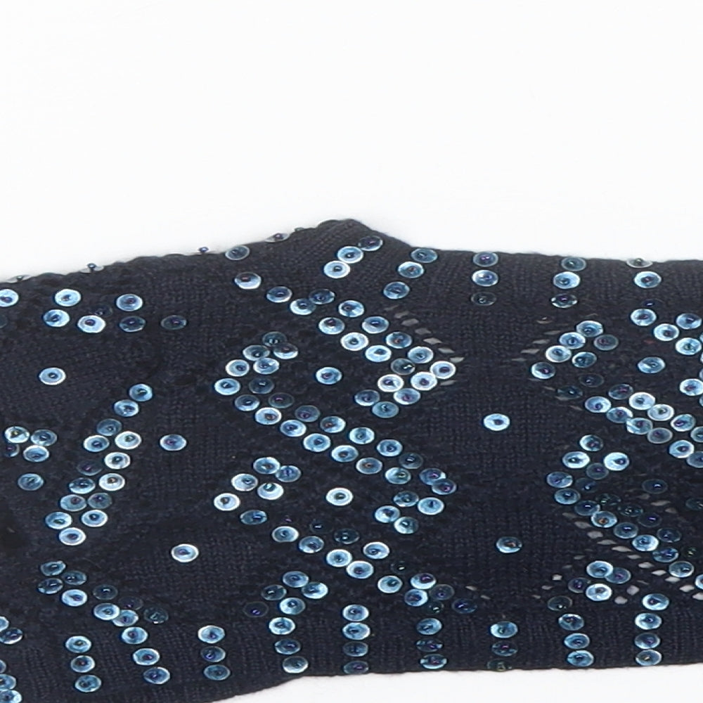 John Lewis Girls Blue V-Neck Acrylic Cardigan Jumper Size 5 Years Button - Cropped