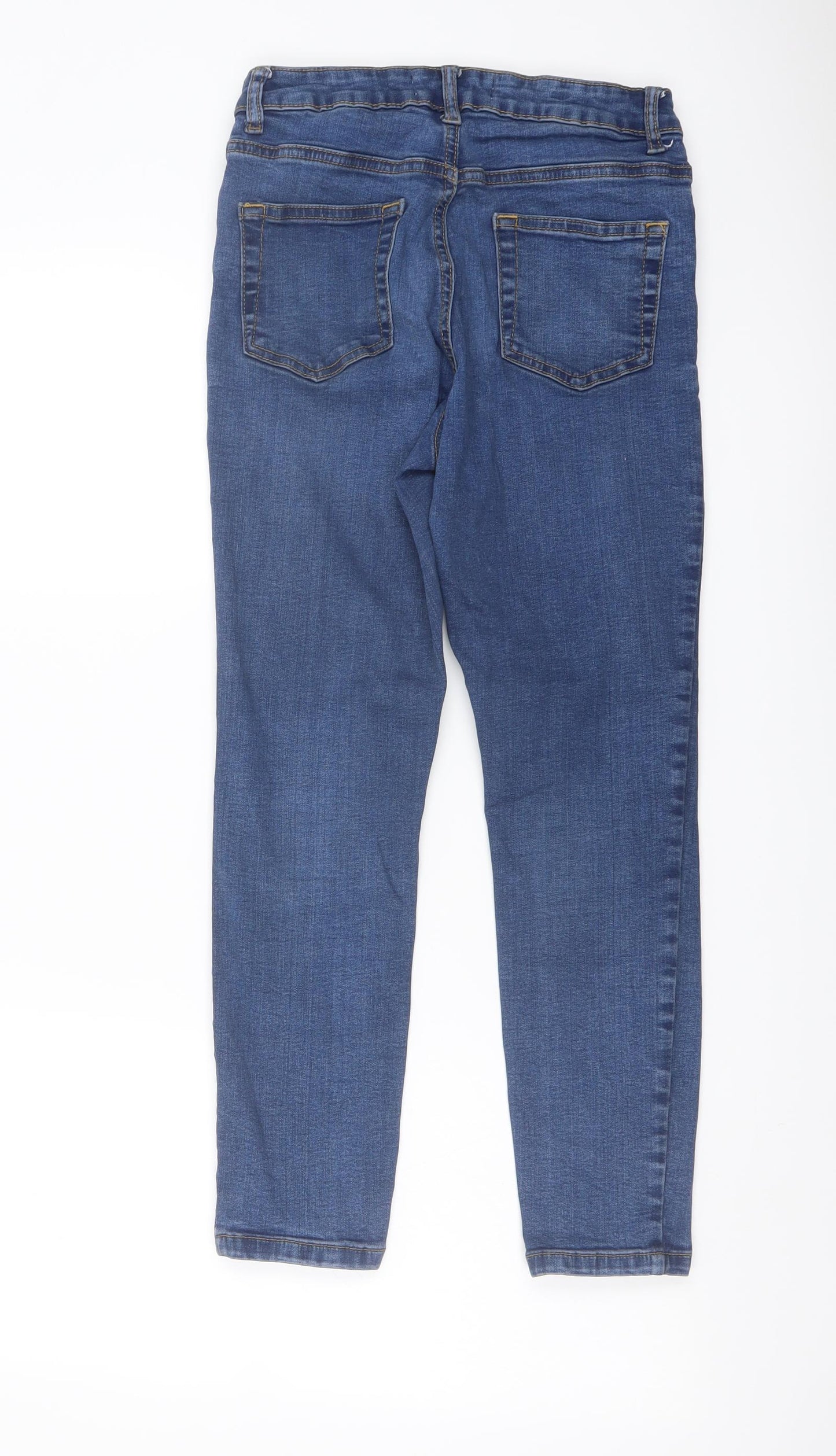 Denim & Co. Womens Blue Cotton Skinny Jeans Size 10 L24 in Regular Button