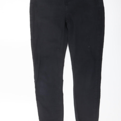 Topshop Womens Blue Cotton Skinny Jeans Size 28 in L24 in Regular Button - Frayed Hem