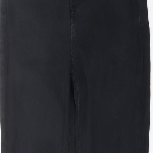 Topshop Womens Blue Cotton Skinny Jeans Size 28 in L24 in Regular Button - Frayed Hem