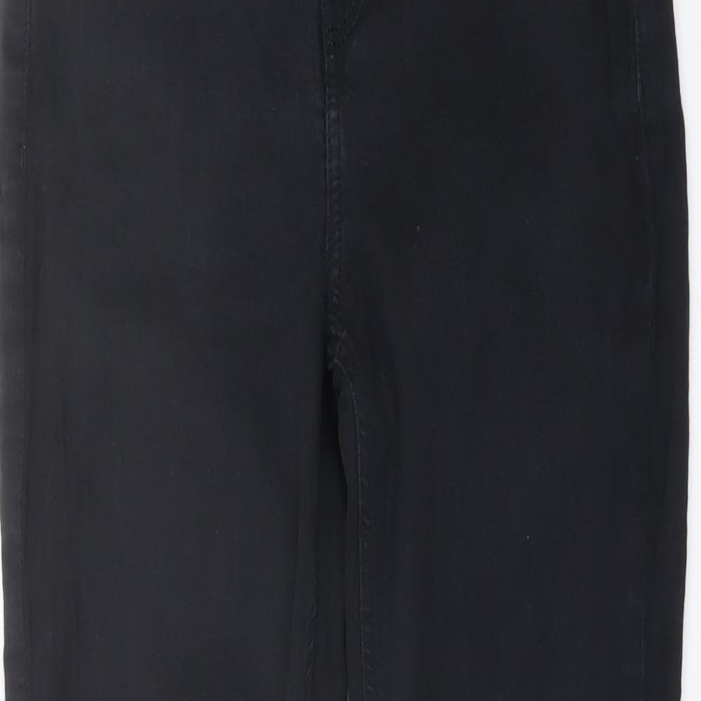 Topshop Womens Blue Cotton Skinny Jeans Size 28 in L24 in Regular Button - Frayed Hem