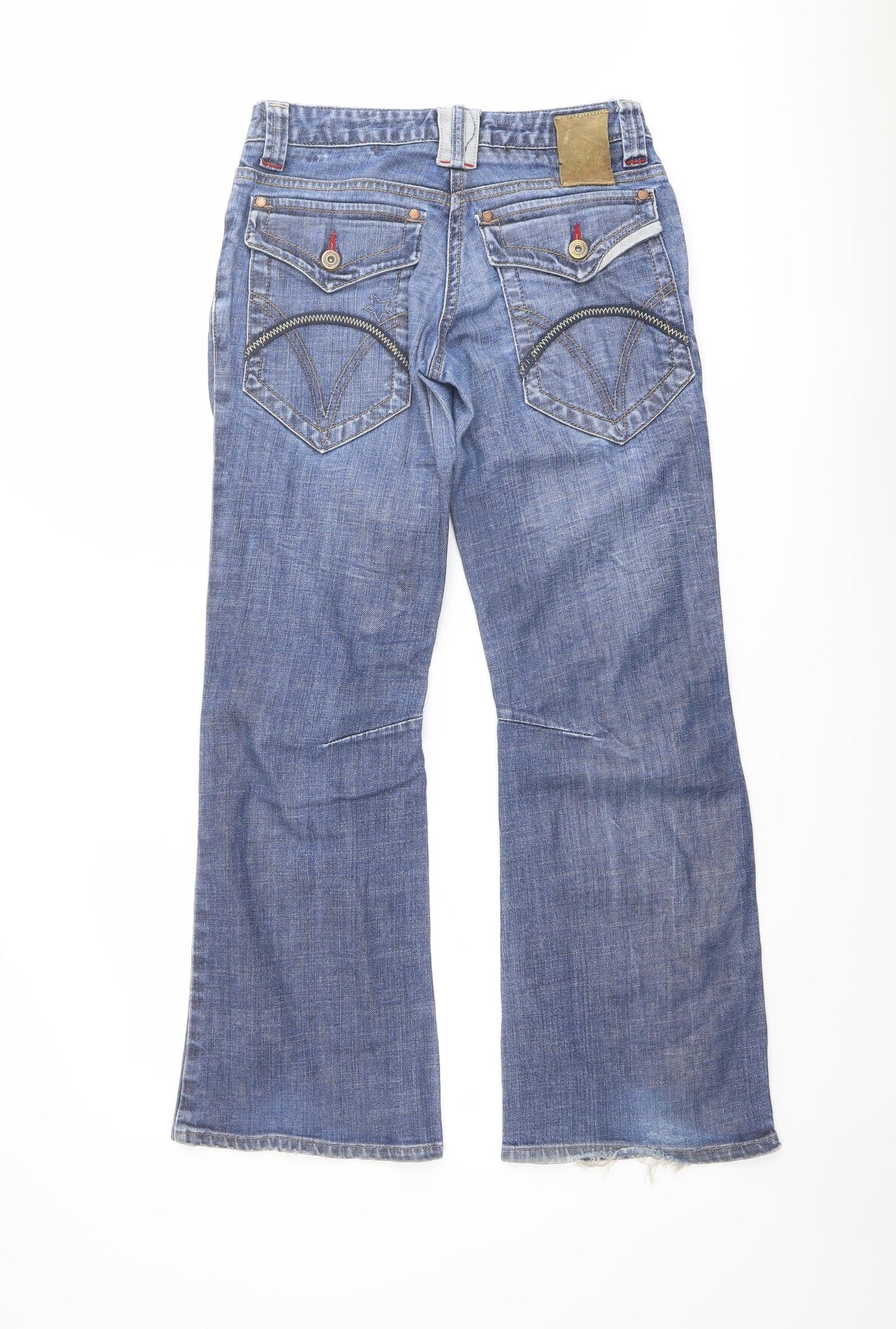 River Island Womens Blue Cotton Bootcut Jeans Size 6 L29 in Regular Button