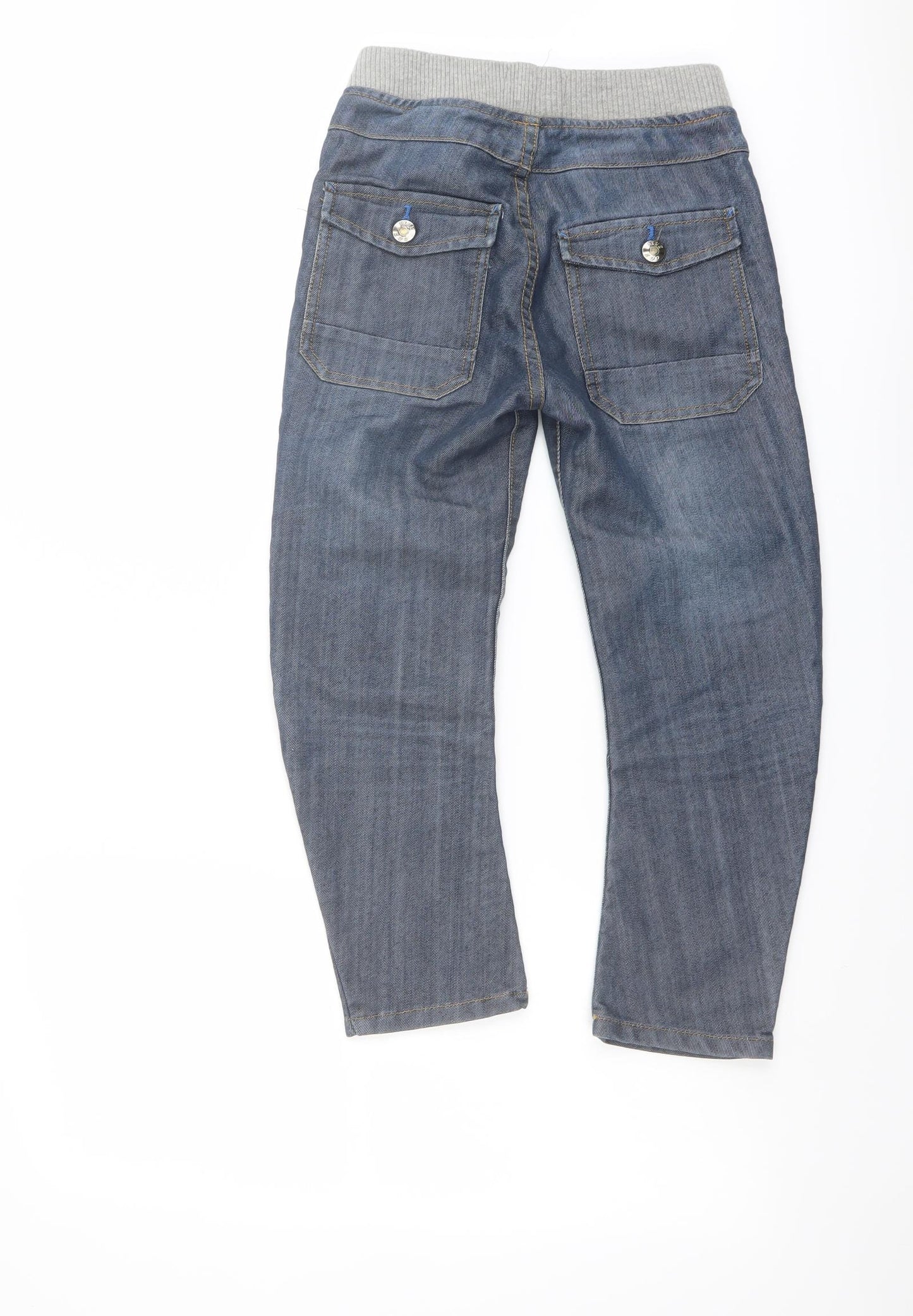 Blue Zoo Boys Blue Cotton Straight Jeans Size 8 Years Regular Drawstring