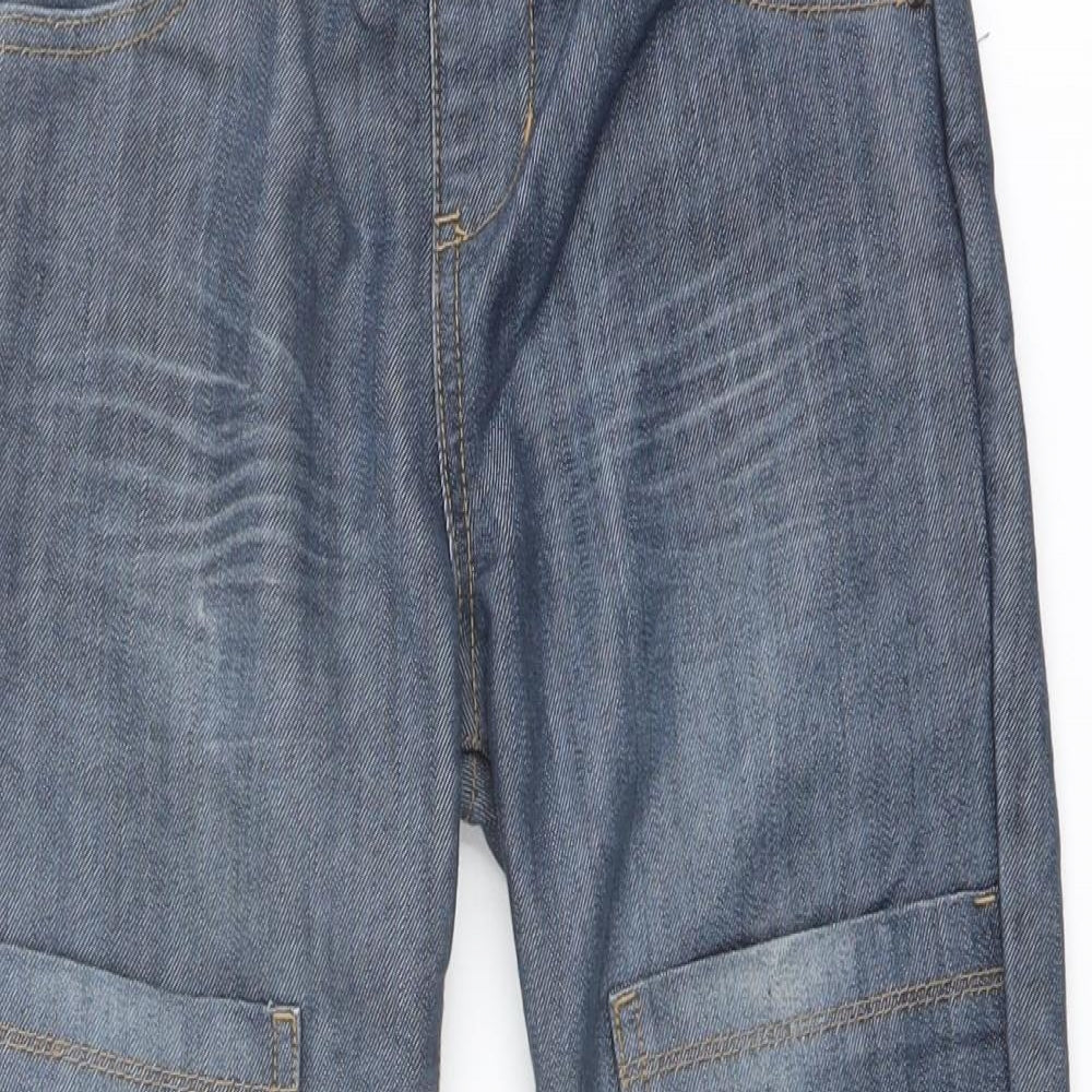 Blue Zoo Boys Blue Cotton Straight Jeans Size 8 Years Regular Drawstring