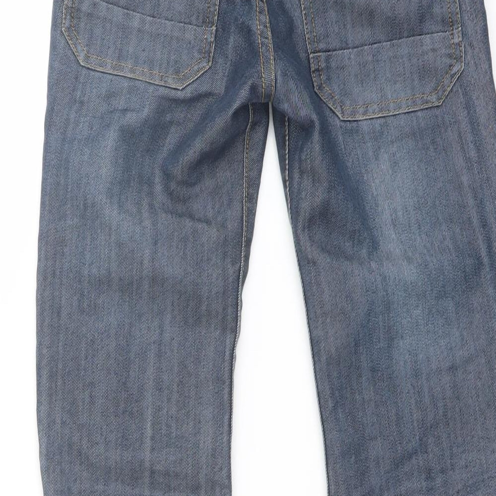 Blue Zoo Boys Blue Cotton Straight Jeans Size 8 Years Regular Drawstring