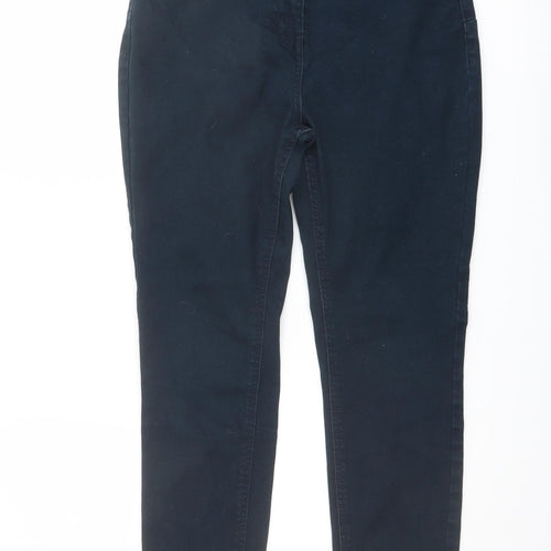 Denim & Co. Womens Blue Cotton Skinny Jeans Size 14 L26 in Regular Button