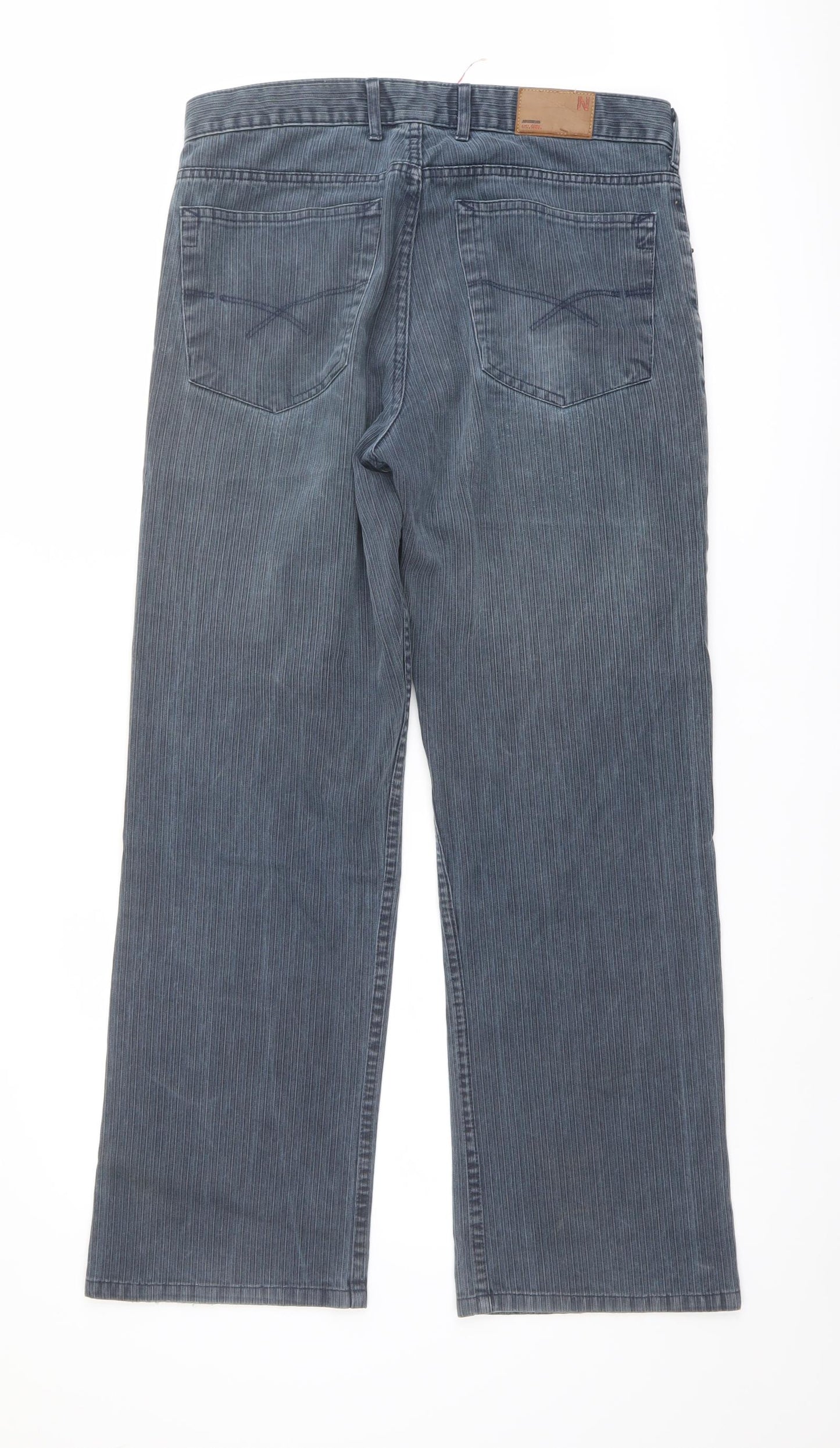 NEXT Mens Blue Cotton Bootcut Jeans Size 32 in L29 in Regular Button