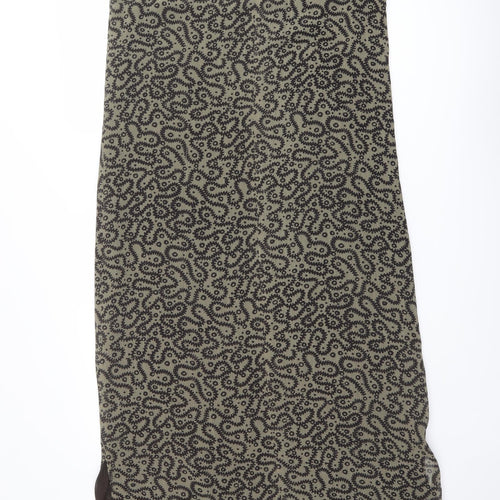 Planet Womens Green Geometric Polyester A-Line Size 14 Round Neck Pullover