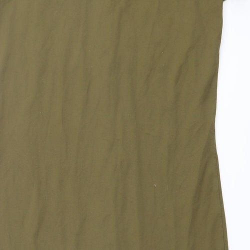 VILA Womens Green Viscose Shirt Dress Size XS Collared Snap