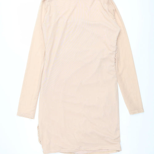 Boohoo Womens Pink Polyester Bodycon Size 16 Square Neck