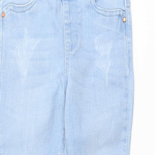 Denim & Co. Girls Blue Cotton Jegging Jeans Size 4-5 Years Regular Pullover - Distressed