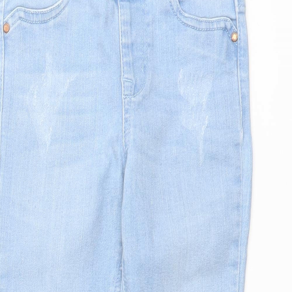 Denim & Co. Girls Blue Cotton Jegging Jeans Size 4-5 Years Regular Pullover - Distressed