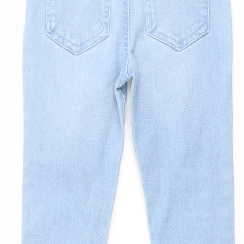 Denim & Co. Girls Blue Cotton Jegging Jeans Size 4-5 Years Regular Pullover - Distressed