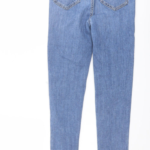 Marks and Spencer Womens Blue Cotton Skinny Jeans Size 8 L25 in Regular Button