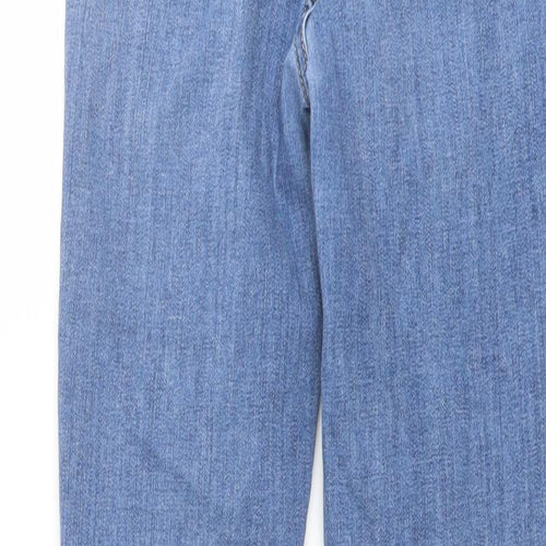 Marks and Spencer Womens Blue Cotton Skinny Jeans Size 8 L25 in Regular Button