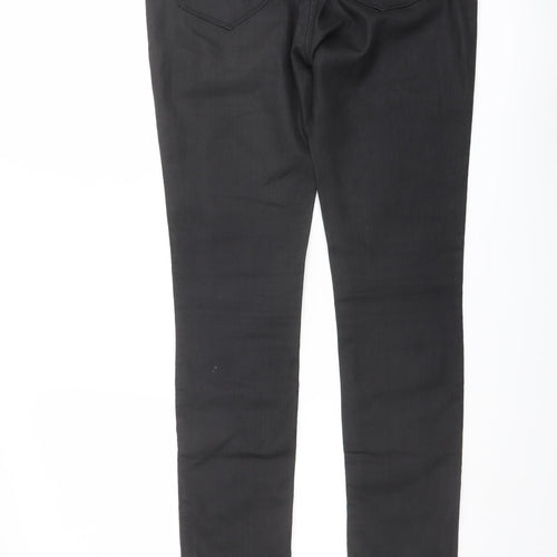 AllSaints Womens Black Cotton Trousers Size 31 in L32 in Regular Button - Coated