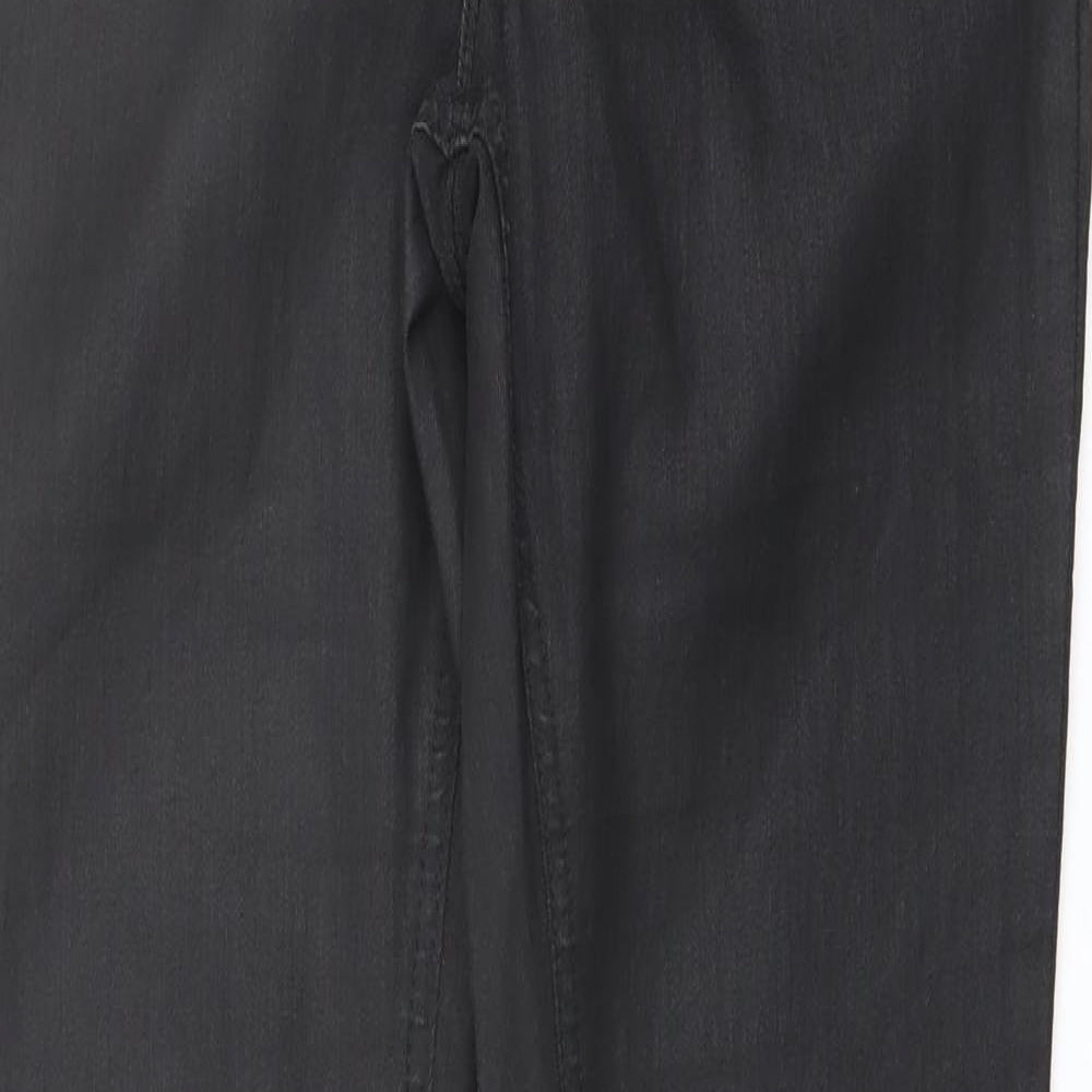 AllSaints Womens Black Cotton Trousers Size 31 in L32 in Regular Button - Coated