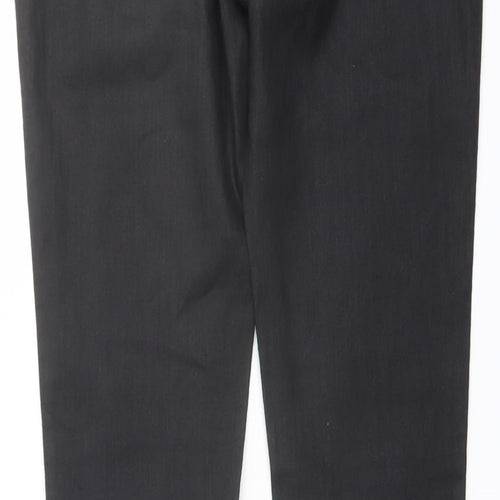 AllSaints Womens Black Cotton Trousers Size 31 in L32 in Regular Button - Coated